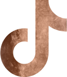 TikTok logo in a copper color scheme.